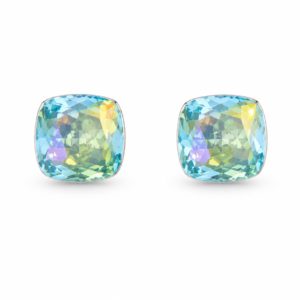 Cercei Stud Cushion Irizat “Aurora Light” - Oțel Inoxidabil cu Piatră de Sticlă AB, 5mm