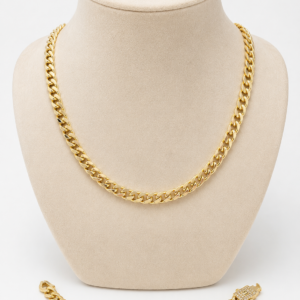 Set Lanț și Brățară Monaco Placat Aur 18K, 40+19cm