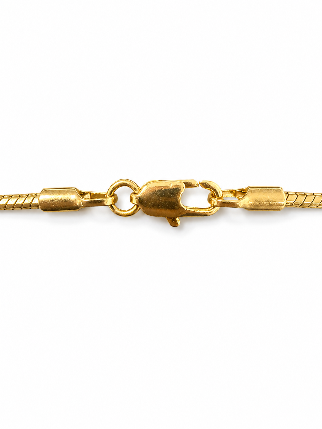 Colier Lanț Șarpe cu Pandantiv Cruce Înaripată “Guardian Angel” - Placat Aur 18K, 60cm - imagine 3
