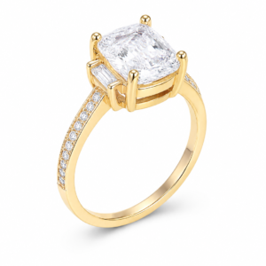 Inel Logodna Cushat “Eternal Radiance” - Placat Aur 18K cu Zirconiu, Piatră 1cm x 8mm