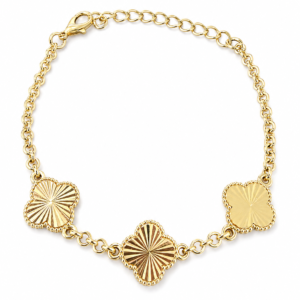 Brățară Trifoi “Clover Luck” Placat Aur 18K, 15+5cm