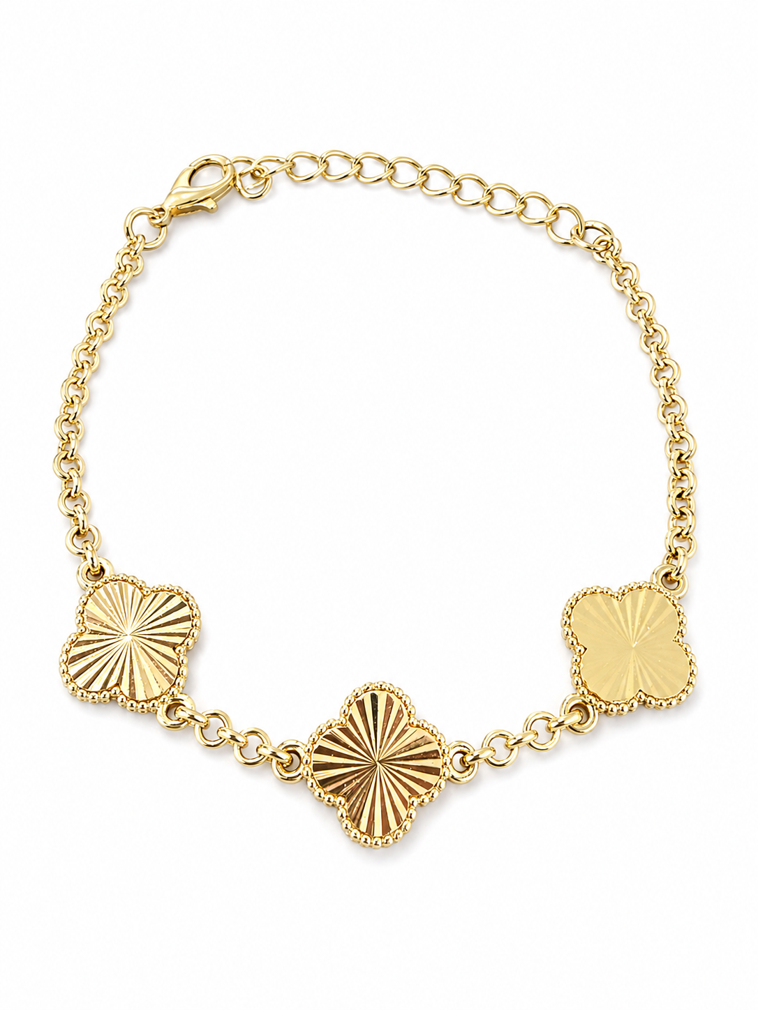 Brățară Trifoi “Clover Luck” Placat Aur 18K, 15+5cm
