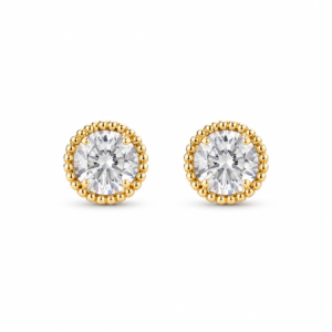 Cercei tip stud placați cu aur 18K cu zirconiu rotund 5 mm – Cercei eleganți damă