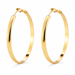Cercei Creole Mari “Golden Circle” - Placați Aur 18K, Diametru 5cm