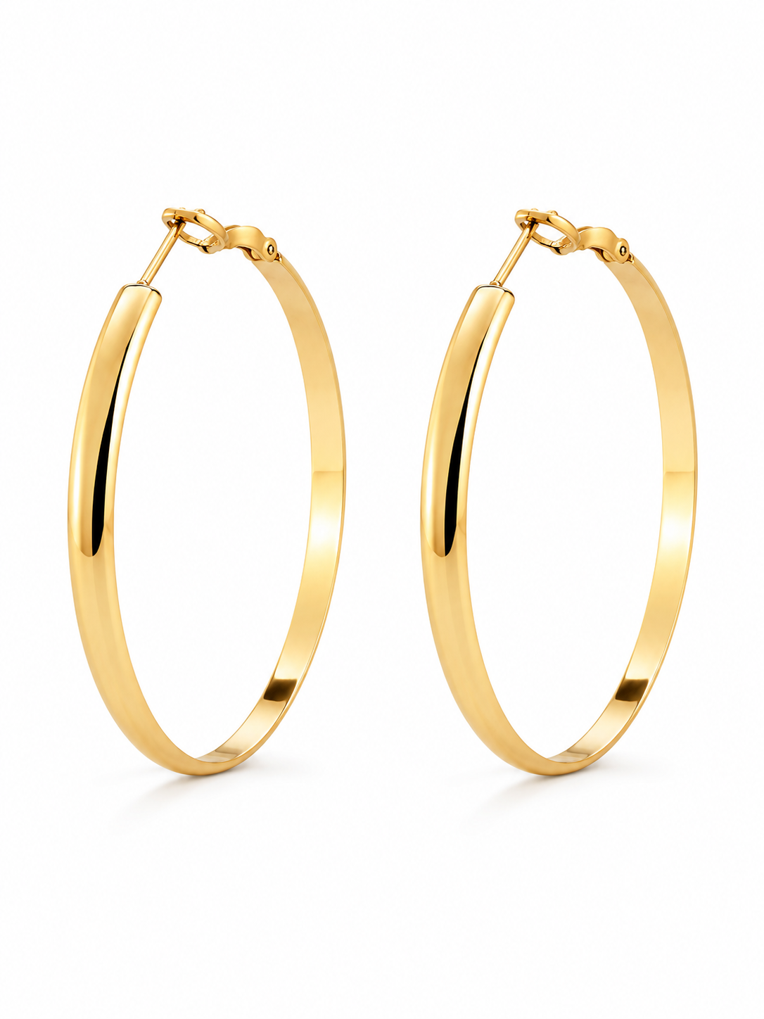 Cercei Creole Mari “Golden Circle” - Placați Aur 18K, Diametru 5cm