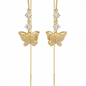 Cercei “Dansul Fluturilor” Lănțișor Aur 18k, 6cm