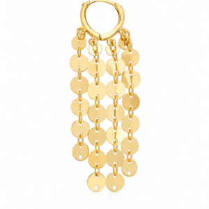 Cercei Ciucure cu Discuri “Golden Cascade” - Placați Aur 18K, 6cm