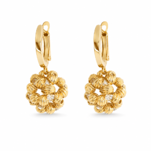`Cercei Golden Rosette placați aur 18K cu zirconiu, 2cm`