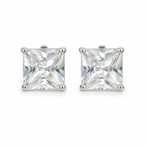 Cercei Stud Pătrați cu Zirconiu Cubic - Oțel Inoxidabil, 7 Culori, Mărimi 3-8mm