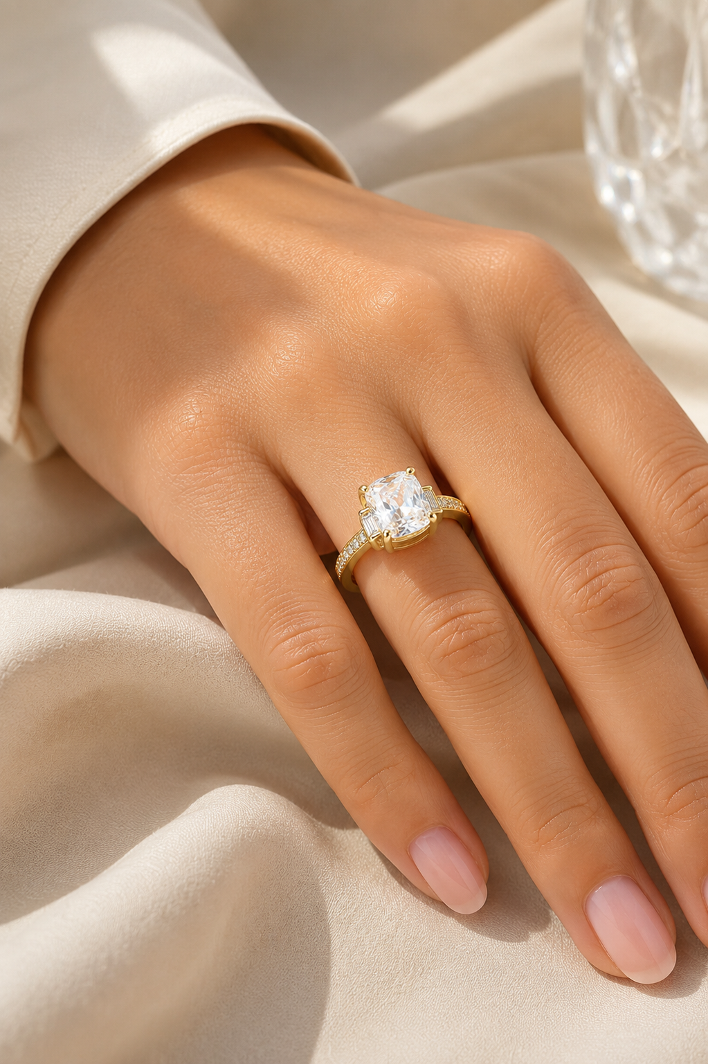 Inel „Eternal Radiance” cu Zirconiu și Baghete – Placat cu Aur 18K - imagine 2