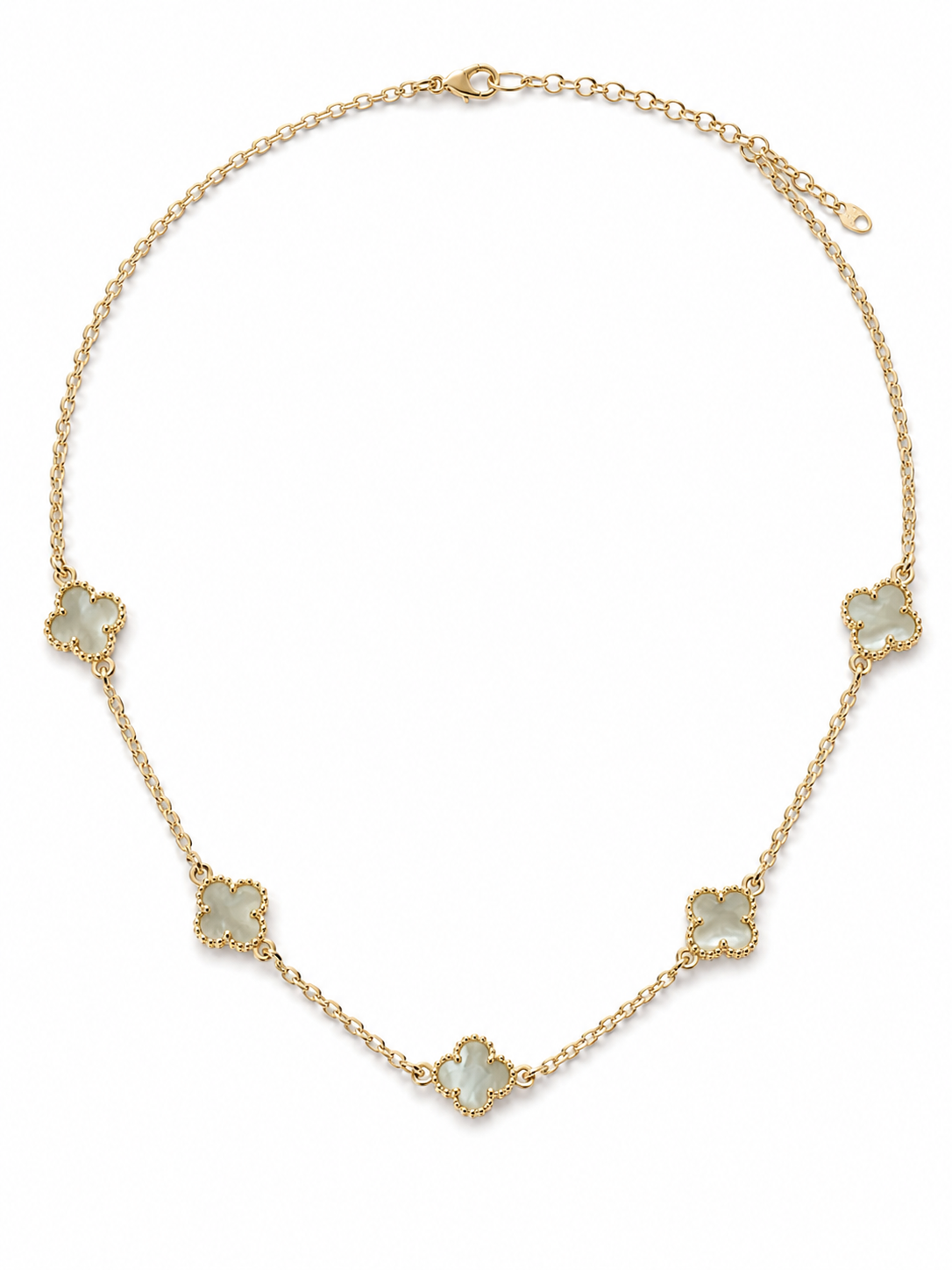 Colier Trifoi Sidef “Mother’s Grace” - Placat Aur 18K, 43+5cm