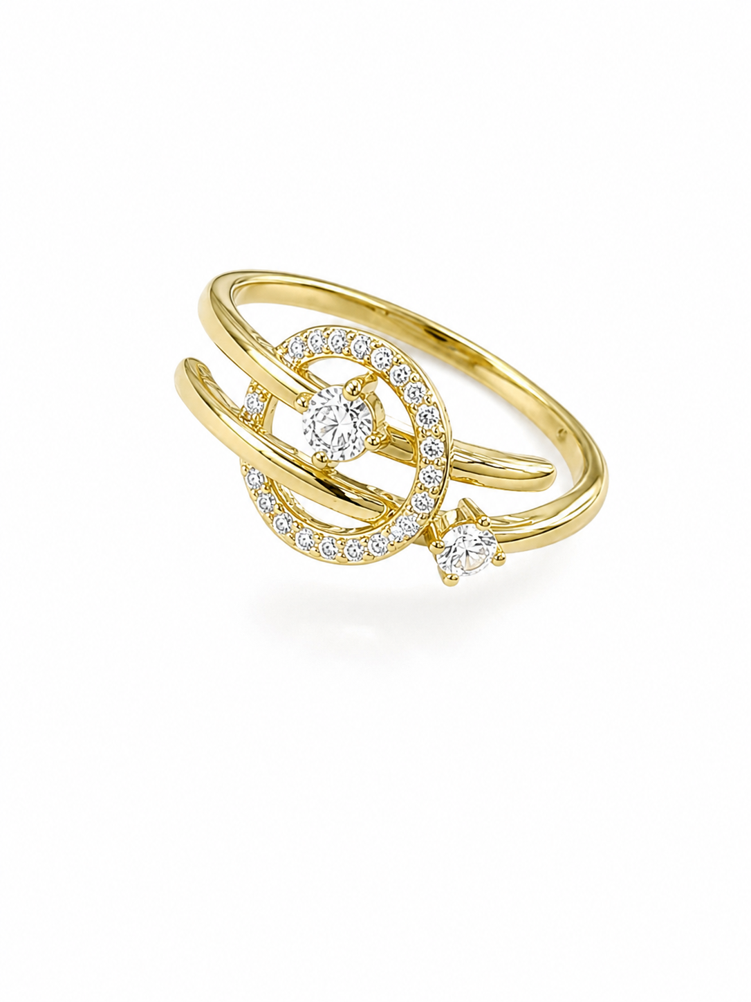 Inel Cerc Pavat cu Zirconiu “Orbit Shine” - Placat Aur 18K