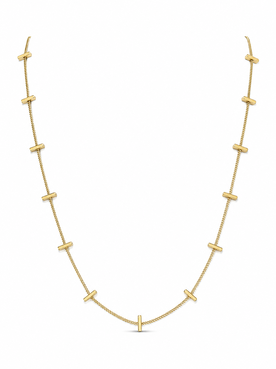 Colier Minimalist Cruci “Faith Path” - Placat Aur 18K, 60+5cm