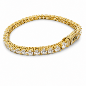 Brățară tennis placată cu aur 18K cu zirconii Golden Glamour