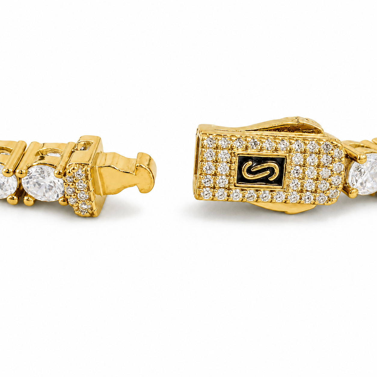 Brățară Tennis Placată cu Aur 18K cu Zirconii – Golden Glamour - imagine 3